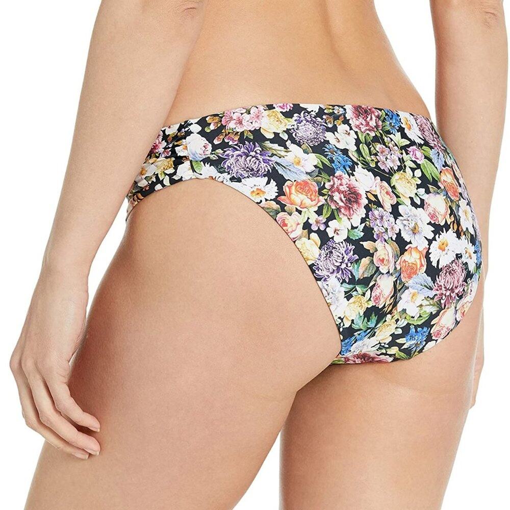 NWT Lucky Brand Women Shirred Tab Side Banded Hipster Bikini Bottom Size S